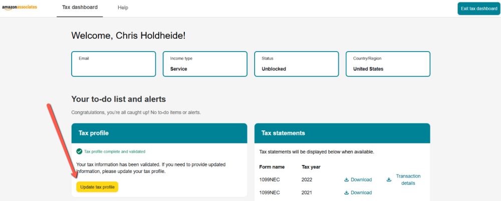 tax info for amazon associates