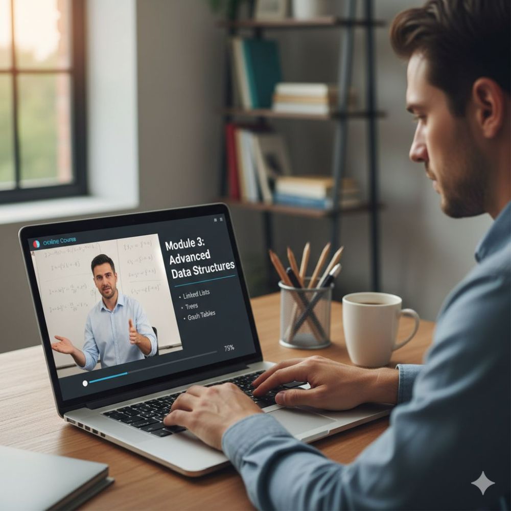 person creating their online course