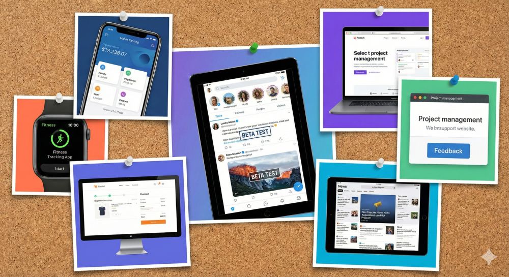 collage of multiple beta test opportunities